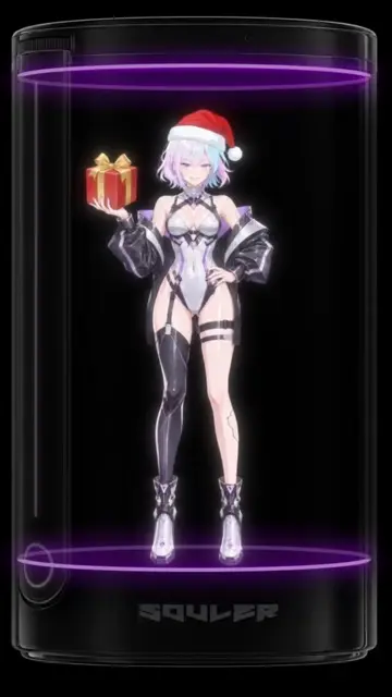 A companion celebrating Christmas with a gift